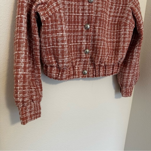 Walter Baker Nelly Tweed Buttoned Jacket Pink White Size Large Women’s Collared - Picture 5 of 12